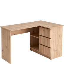 Biurko narożne BEGA z szufladami Dąb Artisan Podstawowe