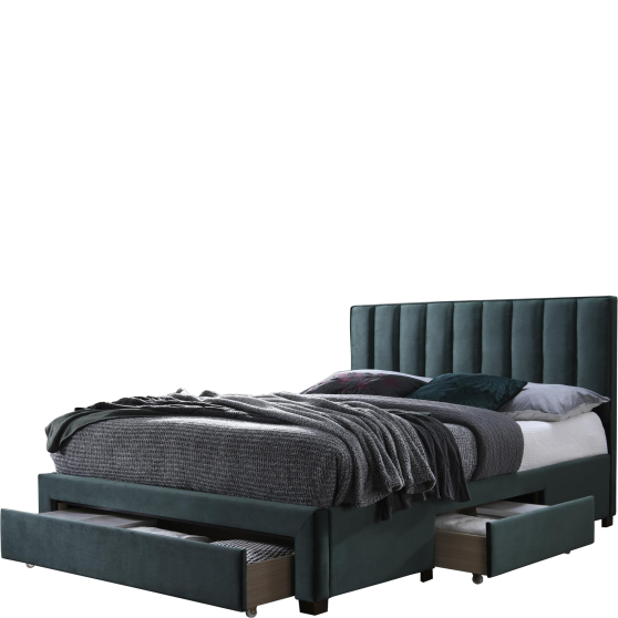 GRACE 140 ciemny zielony Halmar Łóżko tapicerowane Podstawowe