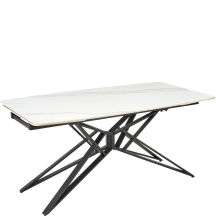 Stół rozkładany 160-240x91x76 ALFREDO Biały Marmur / Czarny Podstawowe