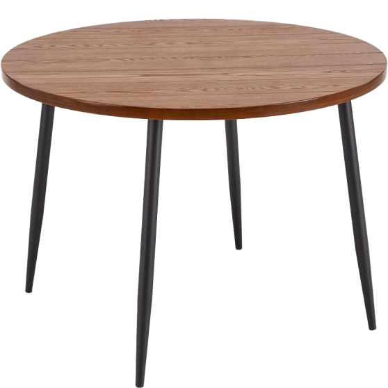 Stół okrągły 105x105x75 BARRY Orzech / Czarny Podstawowe