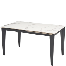 Stół rozkładany 141-201x81x76 FELIX Biały Marmur / Czarny Podstawowe