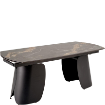 Stół rozkładany 180-260x90x76 FORUM Czarny Marmur / Czarny Podstawowe