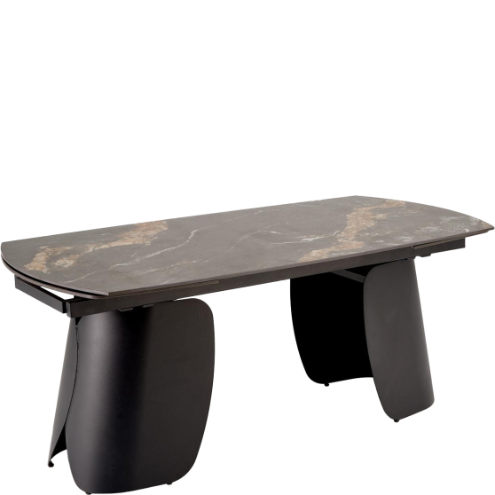Stół rozkładany 180-260x90x76 FORUM Czarny Marmur / Czarny Podstawowe