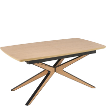 Stół rozkładany 160-220/90/76 JAMES Naturalny / Czarny Podstawowe