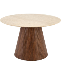 Stół okrągły 120x120x76 PIREUS Trawertyn / Orzech Podstawowe