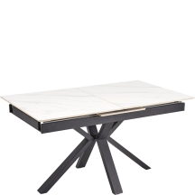Stół rozkładany 140-180x85x76 PLATAN Biały Marmur / Czarny Podstawowe