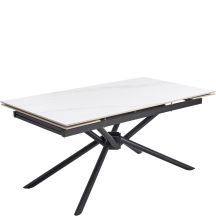 Stół rozkładany 160-220x90x75 VITORINO Biały Marmur / Czarny Podstawowe