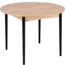 Stół okrągły rozkładany 102-142x102x75 PIVOT Dąb Artisan / Czarny Podstawowe