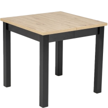 Stół rozkładany 80-200x80x76 QUBIK Dąb Artisan / Czarny Podstawowe