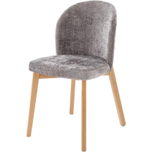 Krzesło drewniane BASSO Dąb Naturalny / tkanina Cremona 96 Popiel Podstawowe