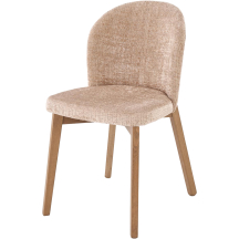 Krzesło drewniane BASSO Jasny Orzech / tkanina Cremona 14 Beż Podstawowe