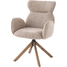 Krzesło drewniane obrotowe K-585 Jasny Orzech / Ciemny Beż Podstawowe