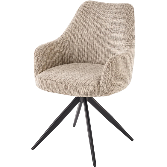 Krzesło metalowe K-564 Obrotowe siedzisko Czarny / Beż Podstawowe