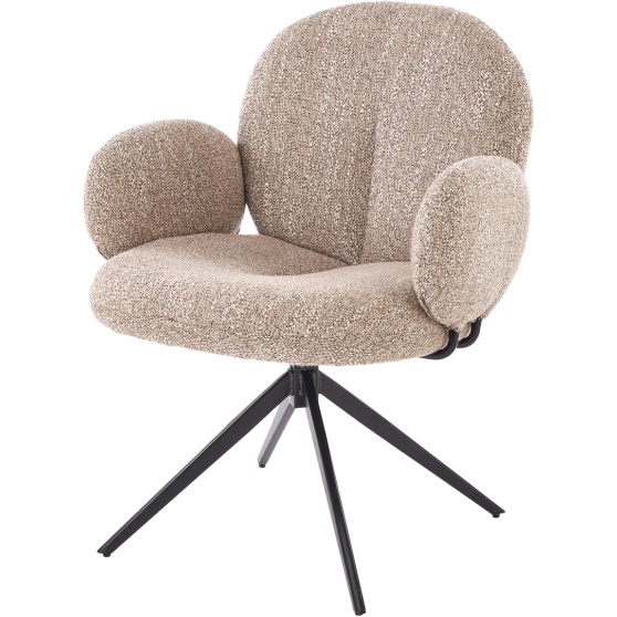 Krzesło metalowe z obrotowym siedziskiem K-568 Czarny / Ciemny Beż Podstawowe