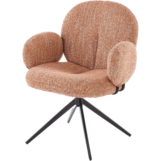 Krzesło metalowe z obrotowym siedziskiem K-568 Czarny / Cynamon Podstawowe