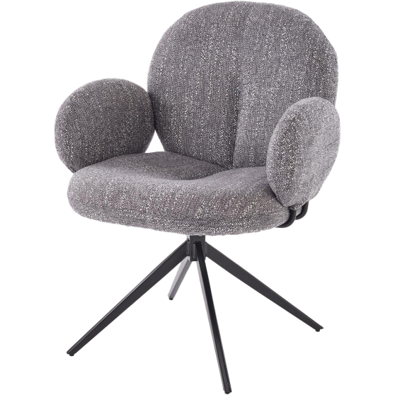 Krzesło metalowe z obrotowym siedziskiem K-568 Czarny / Popiel Podstawowe