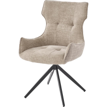 Krzesło metalowe obrotowe K-573 Czarny / Beż Podstawowe