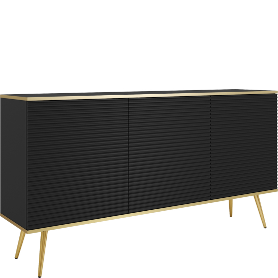 Komoda K160 3 drzwi Czarny Mat ORO MDF Podstawowe