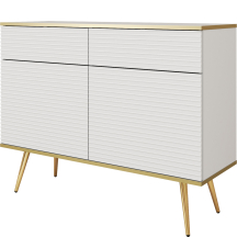 Komoda KSZ107 z ryflowanym frontem Biały Mat ORO MDF Podstawowe