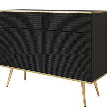 Komoda KSZ107 z ryflowanym frontem Czarny Mat ORO MDF Podstawowe