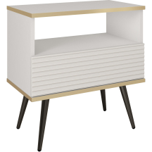 Szafka nocna S54 z ryflowanym frontem Biały Mat ORO MDF Podstawowe (2)