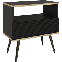 Szafka nocna S54 z ryflowanym frontem Czarny Mat ORO MDF Podstawowe (2)