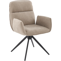 Krzesło metalowe K-574 Czarny / Ciemny Beż Z obrotowym siedziskiem Podstawowe