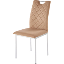 Krzesło metalowe K-578 Srebrny / Beż Tkanina velvet Podstawowe