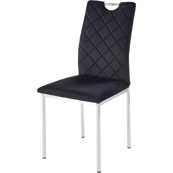 Krzesło metalowe K-578 Srebrny / Czarny Tkanina velvet Podstawowe