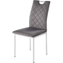 Krzesło metalowe K-578 Srebrny / Popiel Tkanina velvet Podstawowe