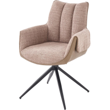 Krzesło metalowe K-579 Obrotowe siedzisko Czarny / Brąz Podstawowe