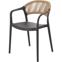 Krzesło w stylu boho K-582 Czarny / Naturalny Podstawowe
