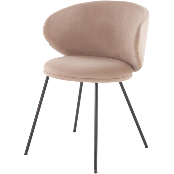 Krzesło metalowe K-587 Beż Tkanina mat velvet Podstawowe