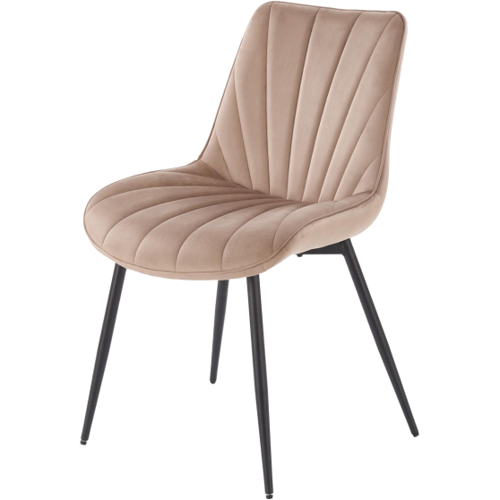 Krzesło metalowe K-589 Czarny / Beż Velvet Podstawowe