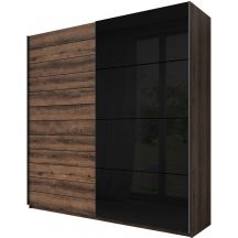 Szafa 2 drzwi przesuwnych 200 cm Dąb Monastery / Czarne Szkło 24ZBEA67 TYP-67 GALAXY Podstawowe