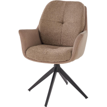 Krzesło obrotowe metalowe K-591 Czarny / Brąz Podstawowe