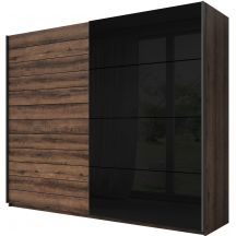 Szafa 2 drzwi przesuwnych 270 cm Dąb Monastery / Czarne Szkło 24ZBEA69 TYP-69 GALAXY Podstawowe