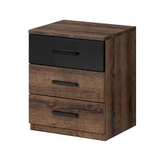 Szafka nocna 3 szuflady Dąb Monastery / Czarny Połysk 24ZBEA22 TYP-22 GALAXY Podstawowe