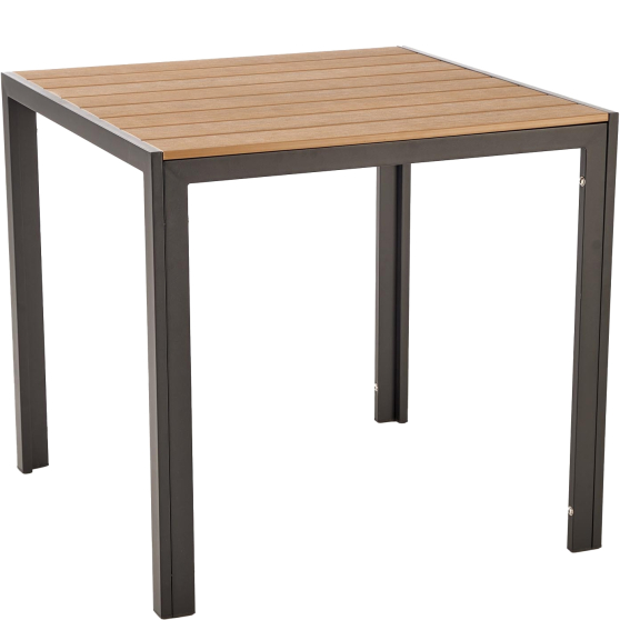 Stół kwadrat ogrodowy FIERRO Brąz / Czarny Podstawowe