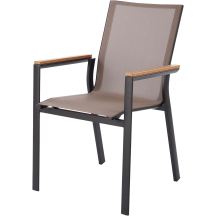 Krzesło ogrodowe metalowe FIERRO Popiel / Brąz Podstawowe