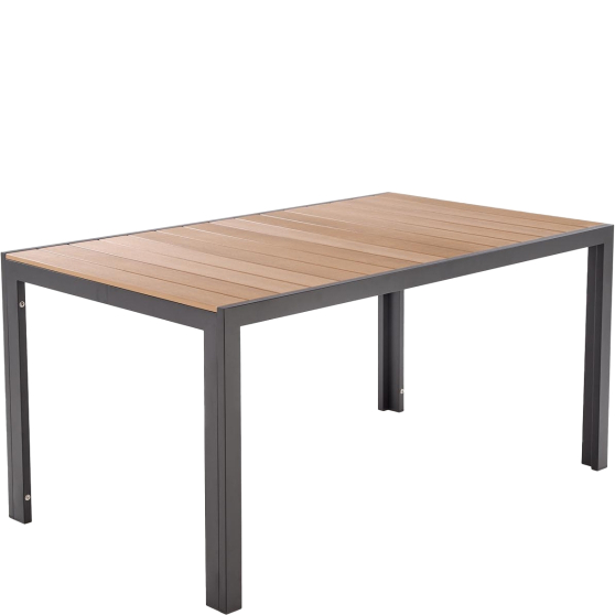 Stół prostokąt ogrodowy FIERRO Brąz / Czarny Podstawowe