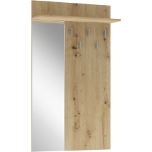 Wieszak na ubrania ścienny do przedpokoju z lustrem PR-1 Dąb Artisan LIMA Podstawowe
