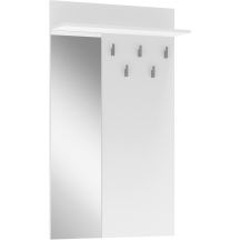 Wieszak na ubrania ścienny do przedpokoju z lustrem PR-1 Biały Mat LIMA Podstawowe