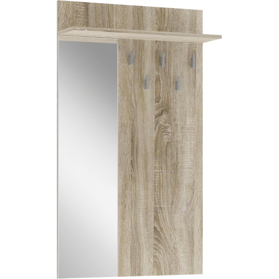 Wieszak na ubrania ścienny do przedpokoju z lustrem PR-1 Dąb Sonoma LIMA Podstawowe
