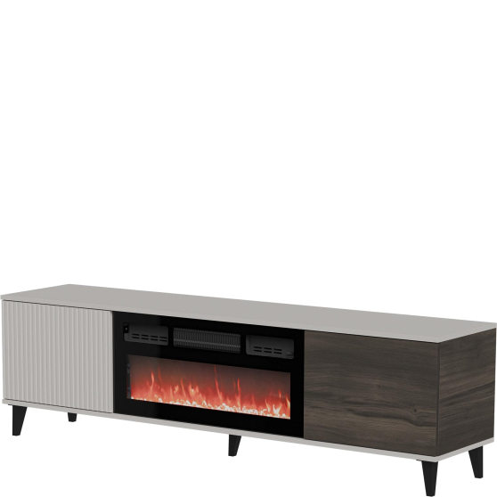 Szafka RTV-K pod telewizor z kominkiem Kaszmir / Orzech RANDOM 2 Podstawowe