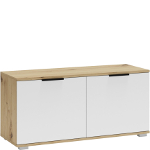 Niska szafka na buty do przedpokoju ST-100 Dąb Artisan / Biały Mat CLIF Podstawowe