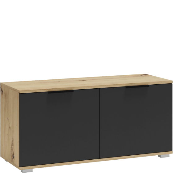 Niska szafka na buty do przedpokoju ST-100 Dąb Artisan / Antracyt CLIF Podstawowe