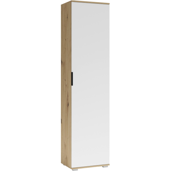 Wysoka szafa do przedpokoju SL-50 Słupek Dąb Artisan / Biały Mat CLIF Podstawowe