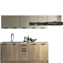 Zestaw mebli kuchennych 260 cm PERŁA Dąb Cremona / Kaszmir Podstawowe