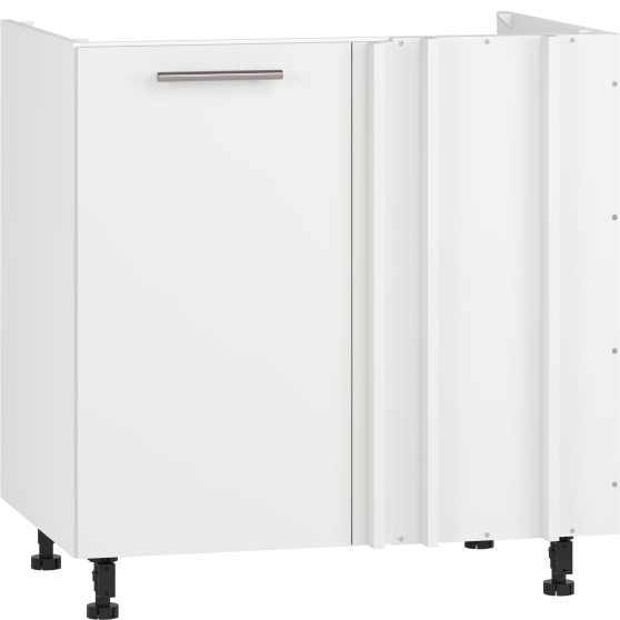 Szafka dolna stojąca narożna pod zlewozmywak 1 drzwi DKN-100/82 Biały / Biały Mat VENTO Podstawowe